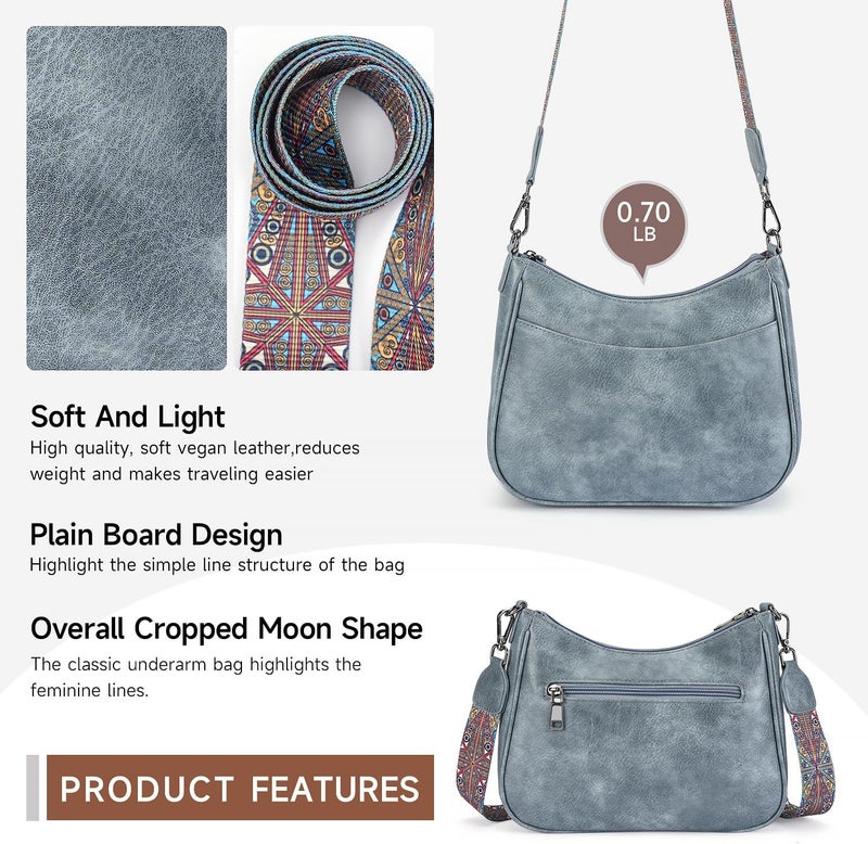 APHISON Trendy Leather Crossbody Purse with Adjustable Strap, Women's Shoulder Handbag - Image 4